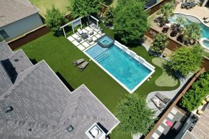 pool landscaping project in frisco